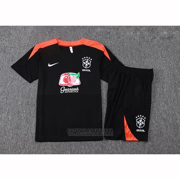 Fato de Treino Brasil Manga Curta 2025-2026 Preto - Calcas Curta